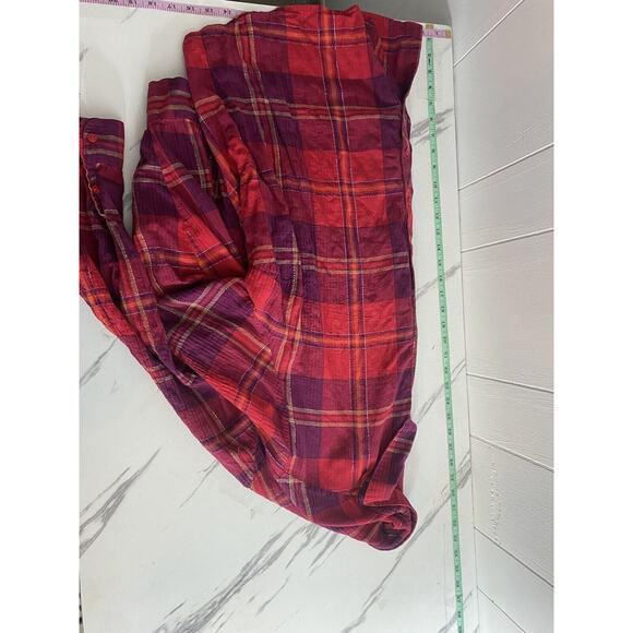 Cataherines Shirt Womens 3X Plus Button Down Plaid Red Metallic Cottagecore - Picture 6 of 7